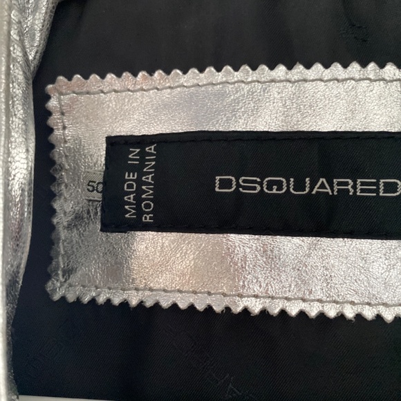 dsquared mens silver leather jacket - Picture 4 of 4